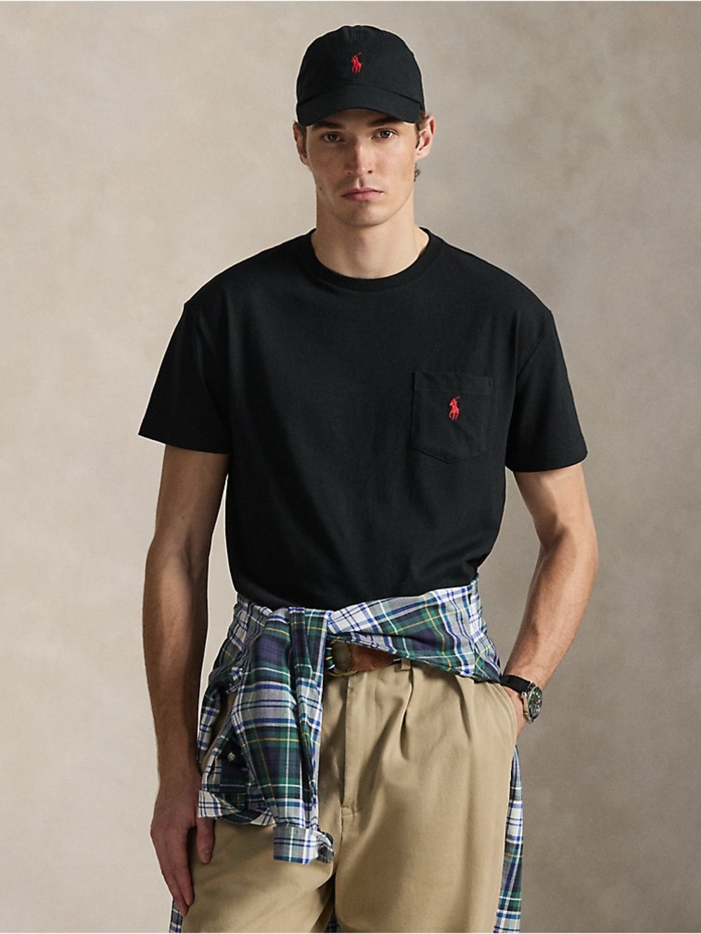 Polo by Ralph Lauren Black Pocket Tee with Red Pony